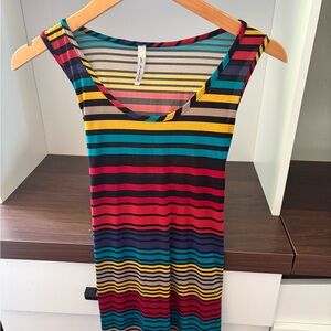 Colorful Striped Sleeveless Dress - Multicolor